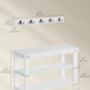 Three Tier Bamboo Shoe Bench Coat Rack Metal Hooks Set, thumbnail 12 of 12