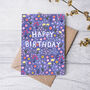 Floral Birthday Card For Women, Purple Flowers, For Her, thumbnail 2 of 2