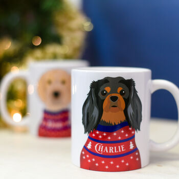 Dog Christmas Jumper Personalised Mug, 12 of 12