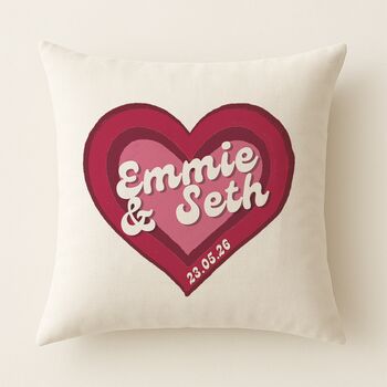 Personalised Retro Heart Couple's Cushion, 2 of 2