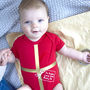 First Christmas All Wrapped Up Personalised Babygrow, thumbnail 2 of 3