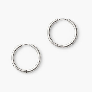 Silver Or Gold 12mm To 24mm Women's Solid Small Hoop Earrings, 4 of 11