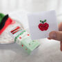 Kawaii Apple Mini Cross Stitch Kit, thumbnail 1 of 8