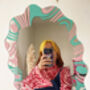 Wavy Mirror Blue And Pastel Pink, thumbnail 8 of 8