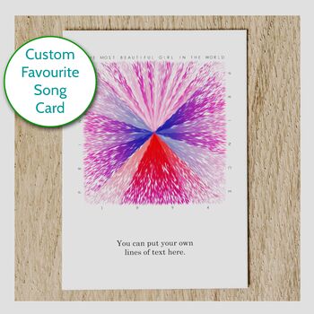 Personalised Favourite Song Abstract Art Music Card, 8 of 9