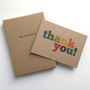 Set Of 12 Colourful Thank You Postcard Note Cards, thumbnail 1 of 8
