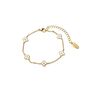 Mini Five Clover Bracelet In Pearl And Gold, thumbnail 1 of 5