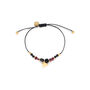 Black Macrame Bracelet With Agate And Gold Plated, thumbnail 3 of 4