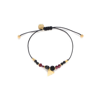 Black Macrame Bracelet With Agate And Gold Plated, 3 of 4