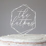 Personalised Geometric Wood Wedding Cake Topper, thumbnail 4 of 5