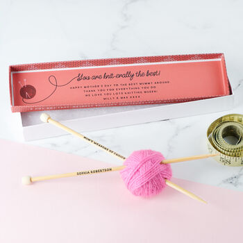 Personalised Bamboo Knitting Needles In A Box, 4 of 5