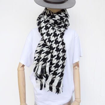 Houndstooth Warm Winter Personalised Scarf, 7 of 11