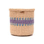 Huduma: Purple And Blue Stripe Woven Storage Basket, thumbnail 3 of 9