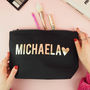 Personalised Name With Heart Make Up Bag, thumbnail 3 of 12