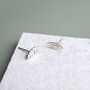 Sterling Silver Sharp Leaf Stud Earrings, thumbnail 5 of 8