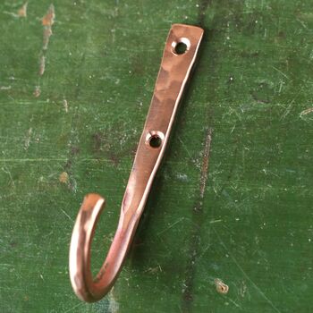 Solid Copper Hooks Hammered Metal Diy Fixing, 6 of 9