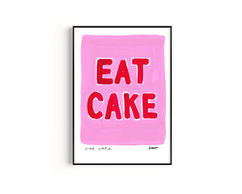 Eat Cake Hand Painted Art Print, 5 of 5