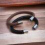 Braided Leather Plaited Bracelet In Black Or Brown, thumbnail 5 of 7