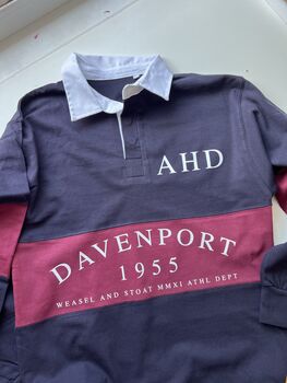 Personalised Panelled Men’s Rugby Shirt With Surname, Date And Initials, 2 of 5