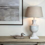 Antiqued White Wash Tall Urn Table Lamp Base, thumbnail 11 of 11