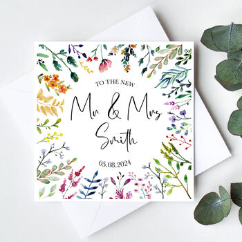 Personalised Wedding Card Wildflower, 4 of 4