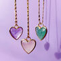 Gemstone Heart Gold Plated Pendant Necklace, thumbnail 1 of 12