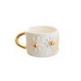 Handmade Daisy Ceramic Mug With Golden Handle, thumbnail 2 of 3