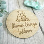 Personalised Wooden Baby Name Announcement Disc, thumbnail 5 of 7
