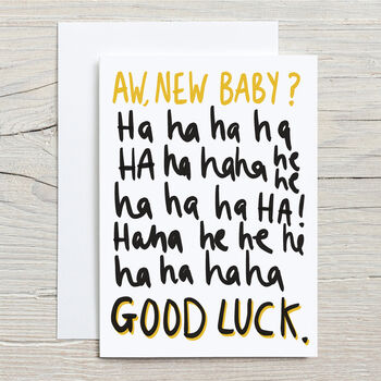 Funny New Baby Good Luck Card, 2 of 2