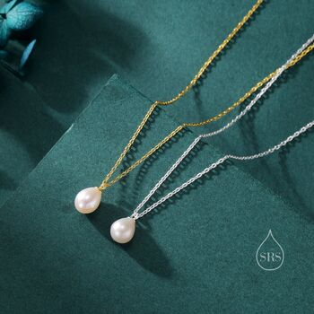 Natural Tiny Droplet Pearl Necklace, 5 of 10