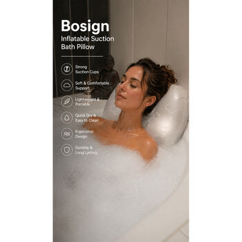 Inflatable Travel Bath Pillow With Suction Grip, 3 of 3