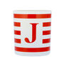 Personalised Stripe Initial Scented Natural Wax Candle, thumbnail 2 of 7