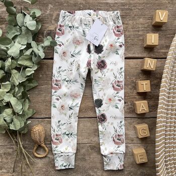 Purple Blooms Organic Leggings, 4 of 9