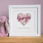 Wooden Pink Floral New Baby Name Print, thumbnail 1 of 4
