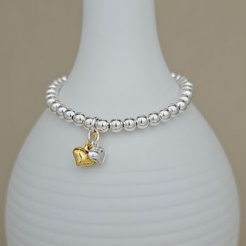 Children's Bead Bracelet With Petite Heart Charms, 2 of 3