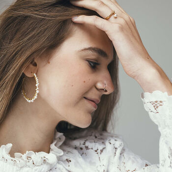 Isla Pearl Hoops, 2 of 8