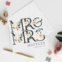 Personalised Floral Bride And Groom Wedding Day Card, thumbnail 1 of 12
