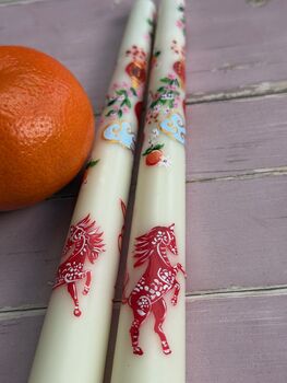 Hand Painted Lunar New Year Horse Candle Year Of The Horse, 2 of 8