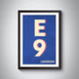E9 Homerton Hackney London Typography Postcode Print, thumbnail 10 of 10