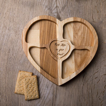 Love My Snacks Handcrafted Heart Tray, 3 of 4