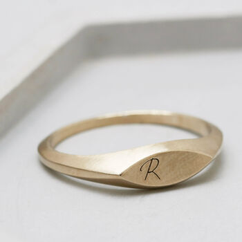 Personalised Initial 9ct Gold Signet Rings For Women, 4 of 11