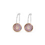 Ceramic, Glass And Gold Pale Pink Sterling Silver Hoop Earrings, thumbnail 1 of 6