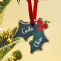 Personalised Couples Holly Christmas Decoration, thumbnail 1 of 1