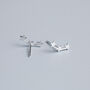 Sterling Silver Triple Star Stud Earrings, thumbnail 4 of 5