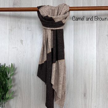 Cozy Luxe Two Tone Wool Blend Scarf, 4 of 7