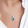 Semi Precious Birthstone And Leaf Initial Necklace, thumbnail 1 of 6