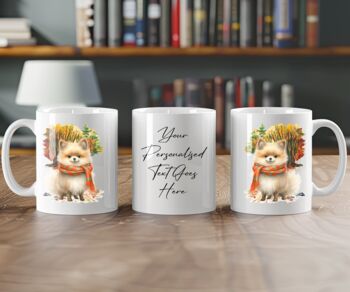 Personalised Pomeranian Autumn Dog Walk Keepsake Gift Mug, 2 of 2