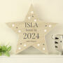 Personalised Born In Wooden Star Ornament Decoration, thumbnail 3 of 5