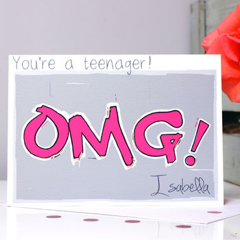 Personalised Omg Teenager 13th Birthday Card, 3 of 5
