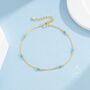 Sterling Silver 2mm Turquoise Beaded Satellite Chain Bracelet, thumbnail 5 of 12